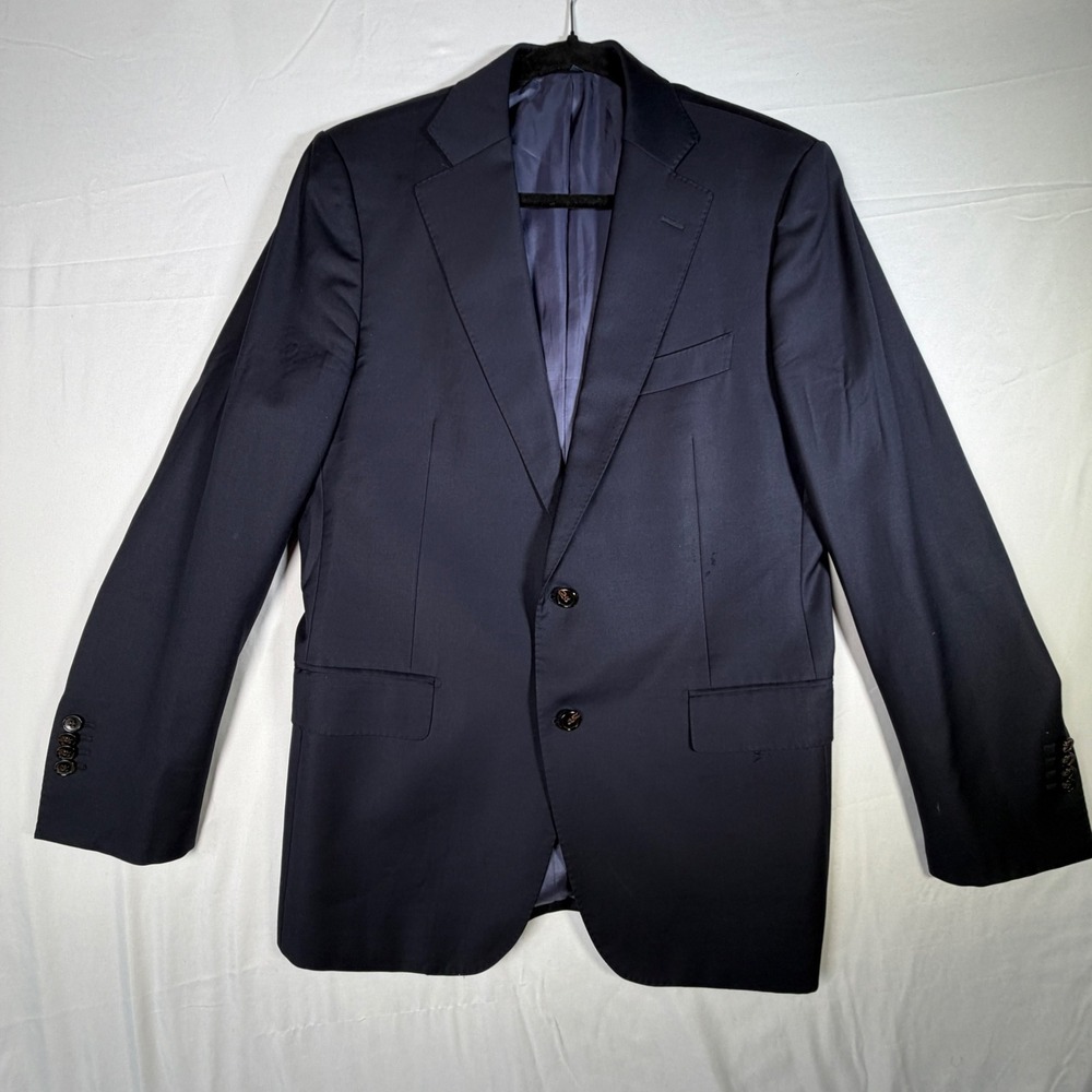 SuitSupply Navy Blue Vitale Barberis Canonico Super 110s Wool Blazer Jacket
